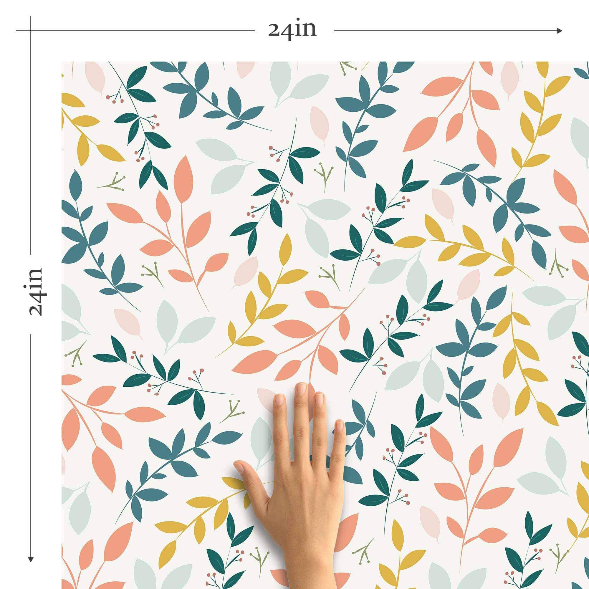 Beige Leaves Peel and Stick Removable Wallpaper 9782 | Etsy