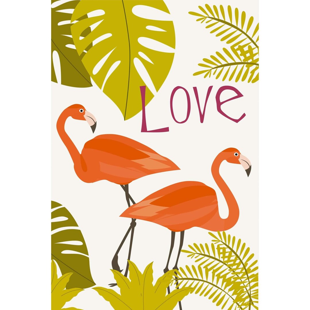 Green and Orange Tropical Wall Art 1003 - Etsy