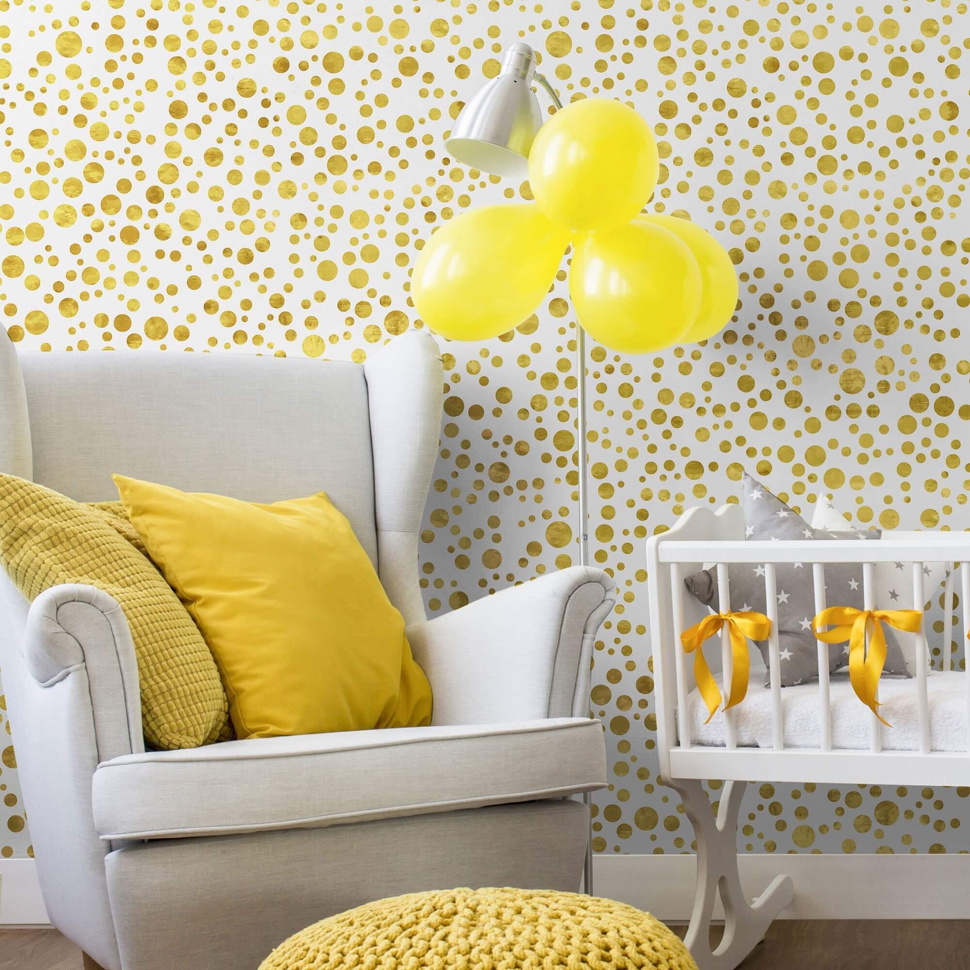 Gold Bubbles Teens Peel and Stick Removable Wallpaper 4885 Etsy