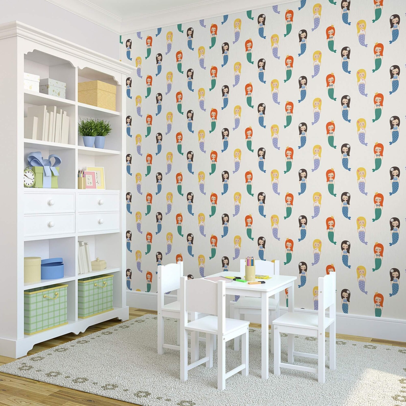White Fantasy Children Peel and Stick Removable Wallpaper 1420 - Etsy