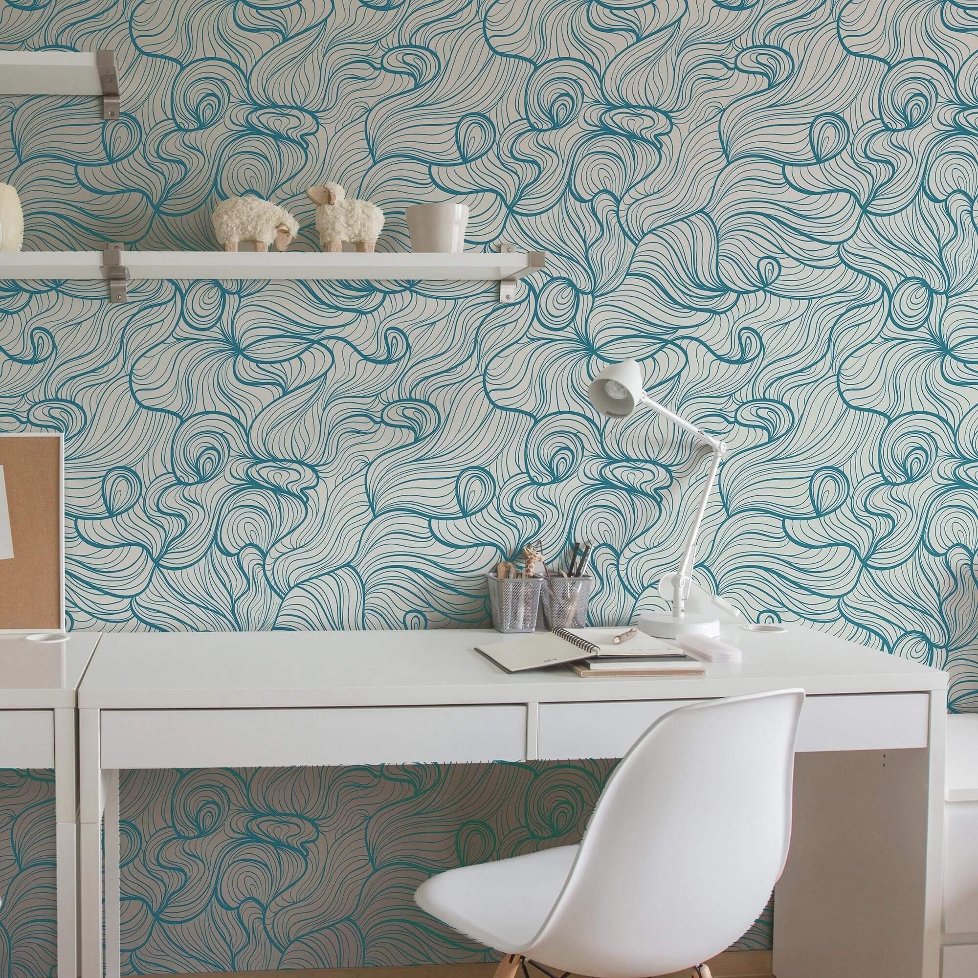 Blue Textured Basic Peel and Stick Removable Wallpaper 5559 Etsy
