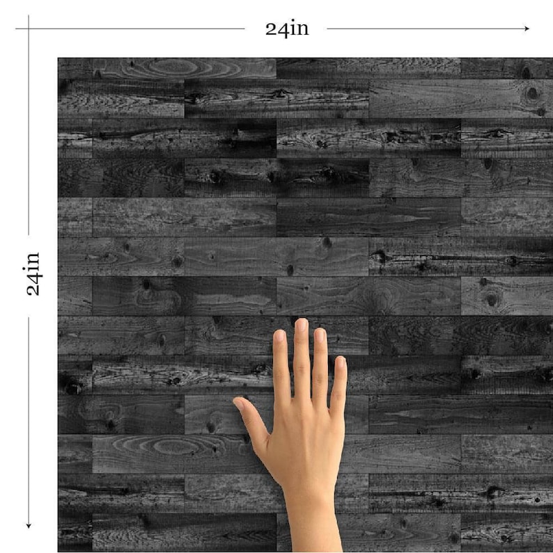 Black Wood Texture Peel and Stick Removable Wallpaper 8479 Etsy