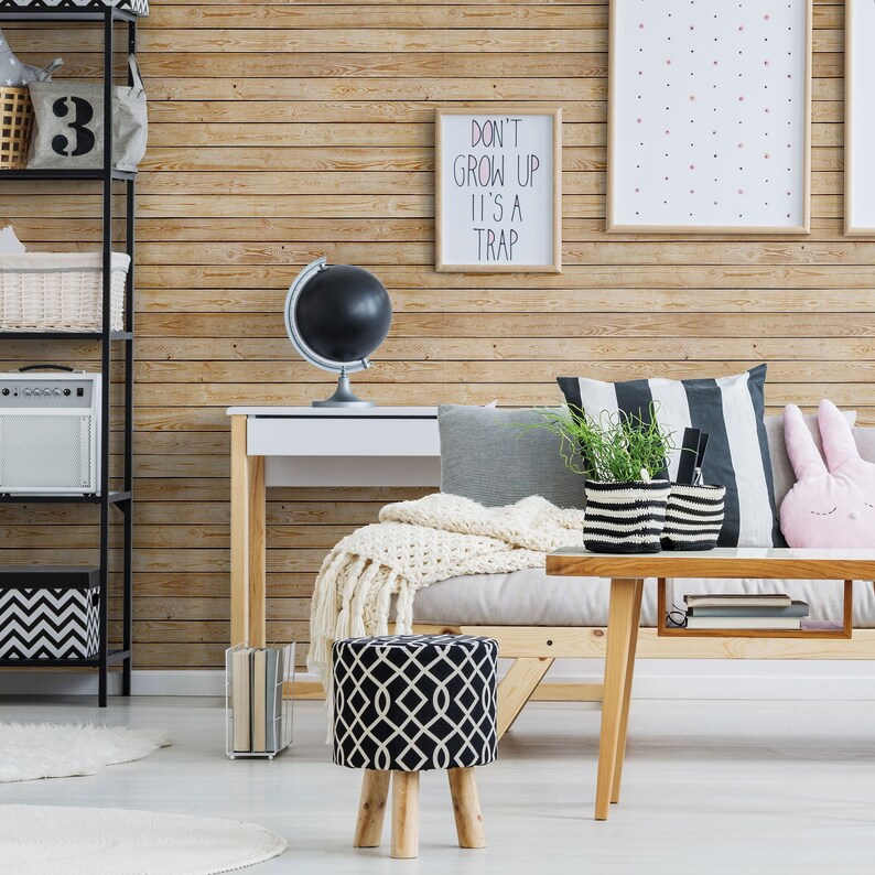 White Shiplap Textured Fabric Removable Wallpaper 365a Etsy