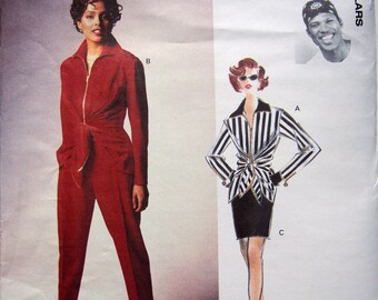 Vogue 1419, zippered jacket with front ties, skirt and pants, by Byron Lars