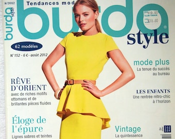 Burda 08/2012 (agosto), abrigos, estampado de capas, vestidos vintage y más