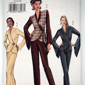 Vogue 7932, wrap jacket or top with dramatic sleeve