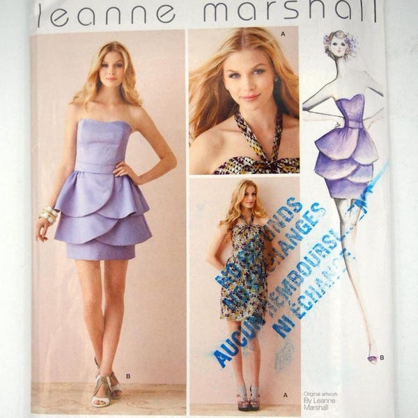 Simplicity 1876, tiered strapless dress, by Leanne Marshall, sizes 4-12, petite