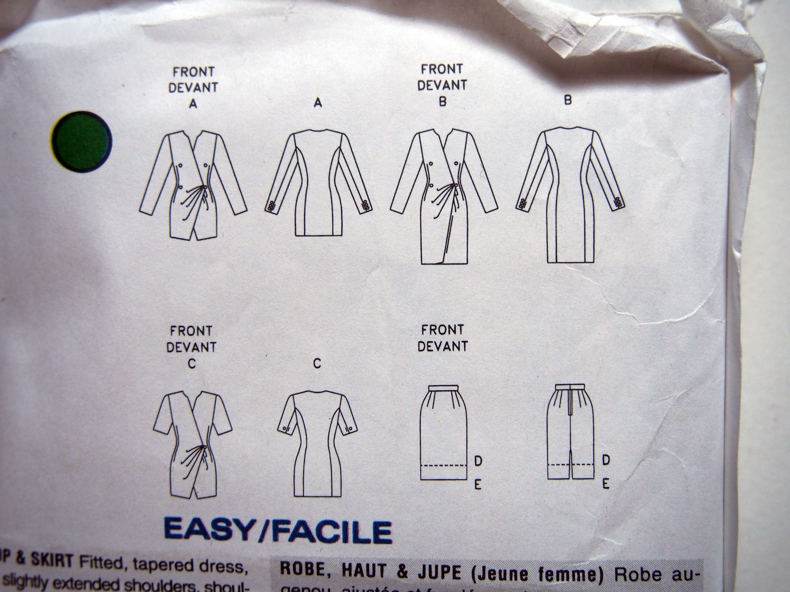 Vogue 8978, Dress With Wrap Effect - Etsy