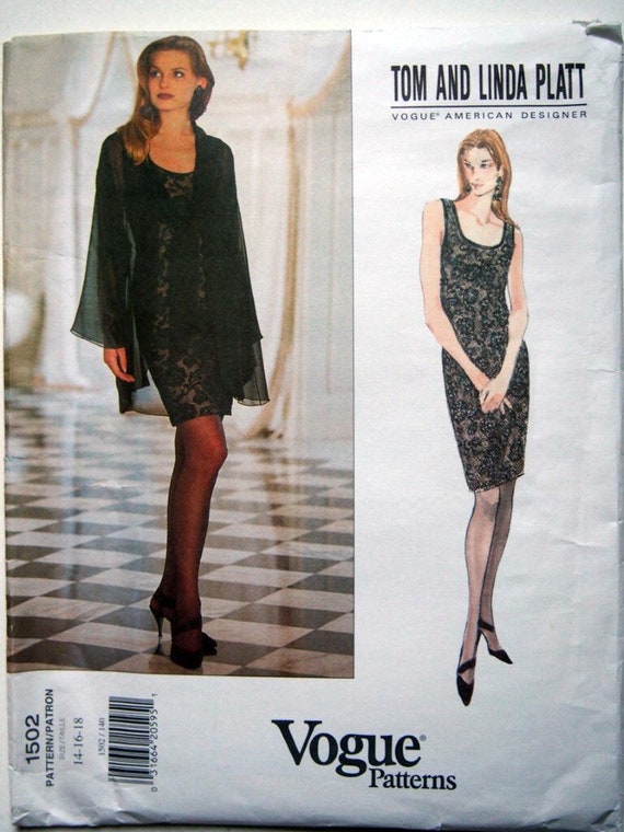 Vogue 1502, Lace Dress With Chiffon Overlay, by Tom & Linda Platt, Rare  Pattern - Etsy