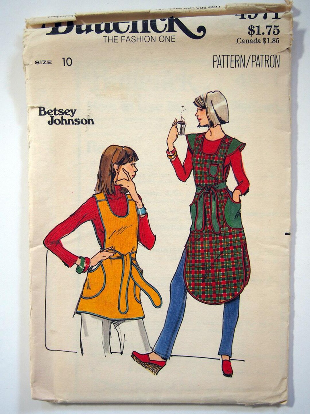 Butterick 4971, Tunic - Apron - Pinafore, by Betsey Johnson, Rare ...