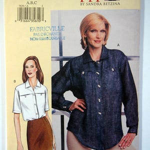 Può includere: Un cartamodello per una camicia con colletto abbottonato e maniche lunghe. Il cartamodello si chiama "Today's Fit" di Sandra Betzina e ha il numero 7636. Il cartamodello include tre viste diverse: A, B e C. Il cartamodello è per le taglie A, B e C.