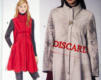Vogue 1494, light coat and vest with large stand collar, by Sandra Betzina