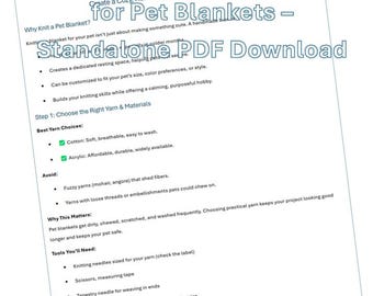 Easy Knitting Guide for Pet Blankets | Free with Pet Blanket Patterns | Digital Download
