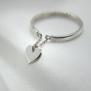Charm Ring, Pendant Ring for Her, Custom Ring, Modern Ring, Silver initial Ring, Letter Ring, initial Ring, Personalised Gift