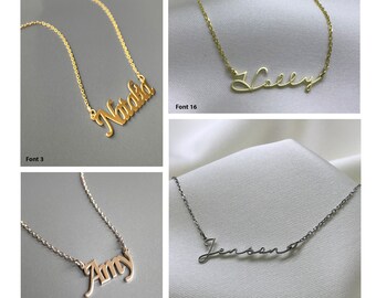 Personalised Name Necklace Signature 