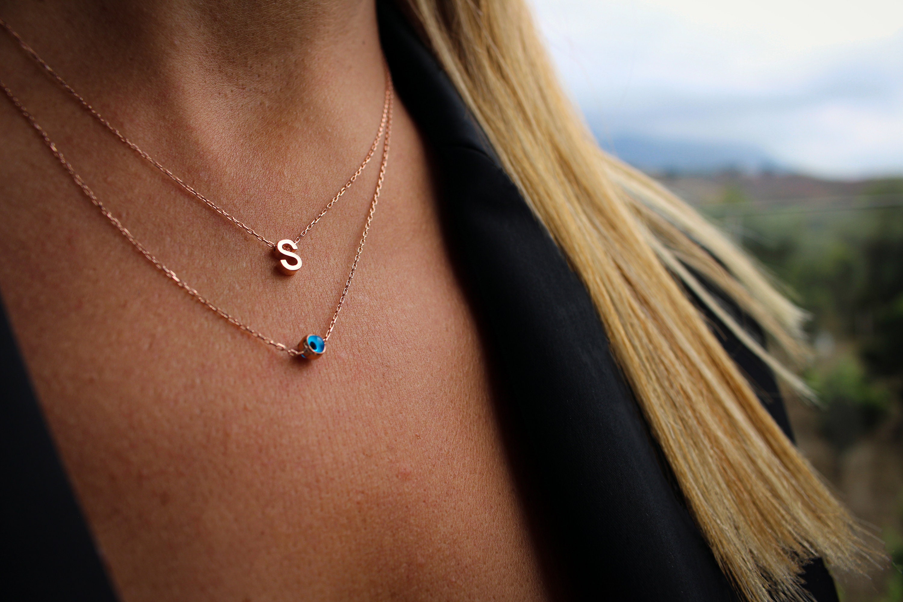 HSIXHAF Collana del malocchio 2024, da Donna, Catena Lunga, Ti benedica con la Pace, Occhio Triste, malocchio, Lacrime Blu, Occhio misterioso, con Confezione Regalo, Regalo per Donne e Ragazze