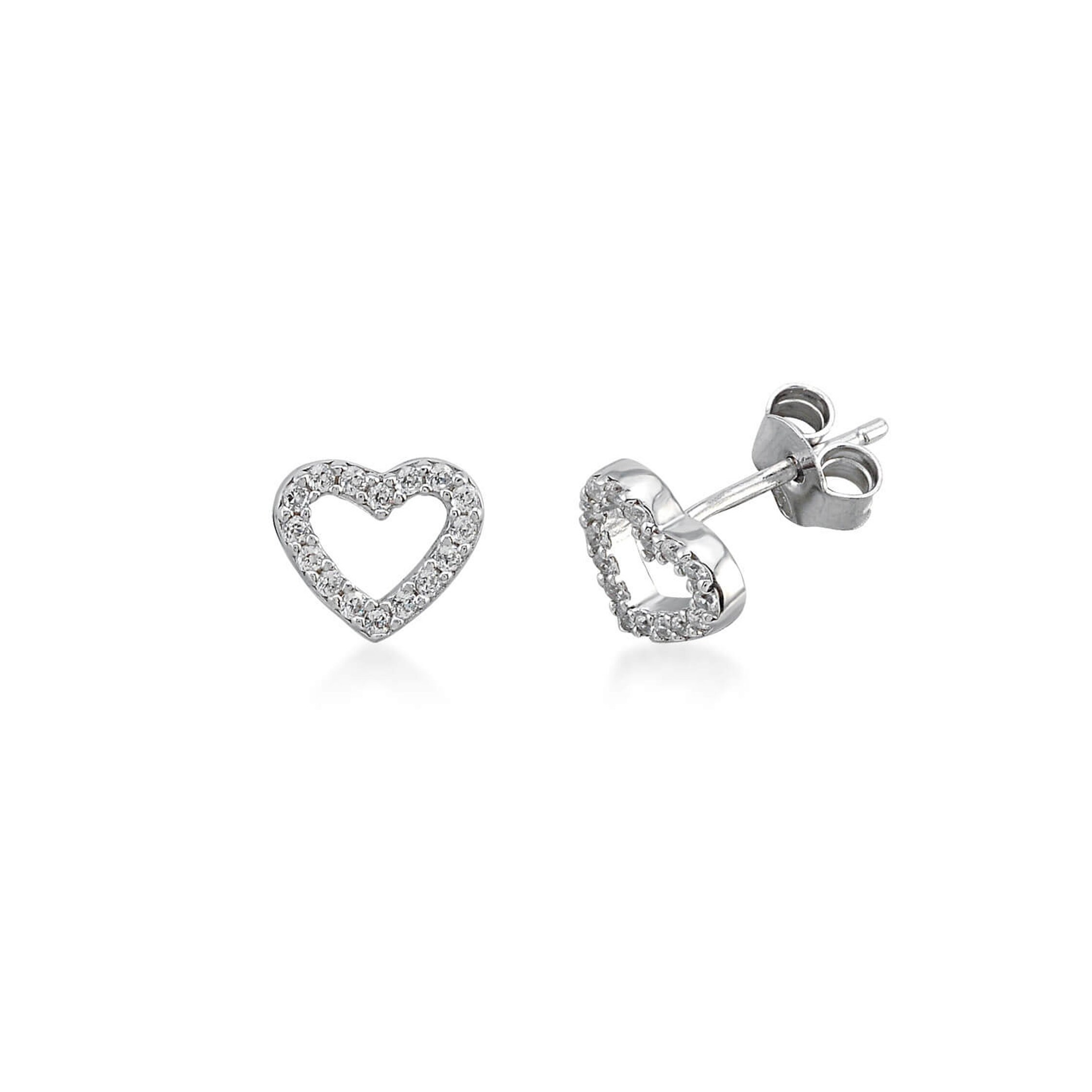 Pendientes Corazón Plata Ley 925 Con Bandera Reino Unido - Joyería Mujer Regalo Patriótico - Graduación, Regalo Para Ella