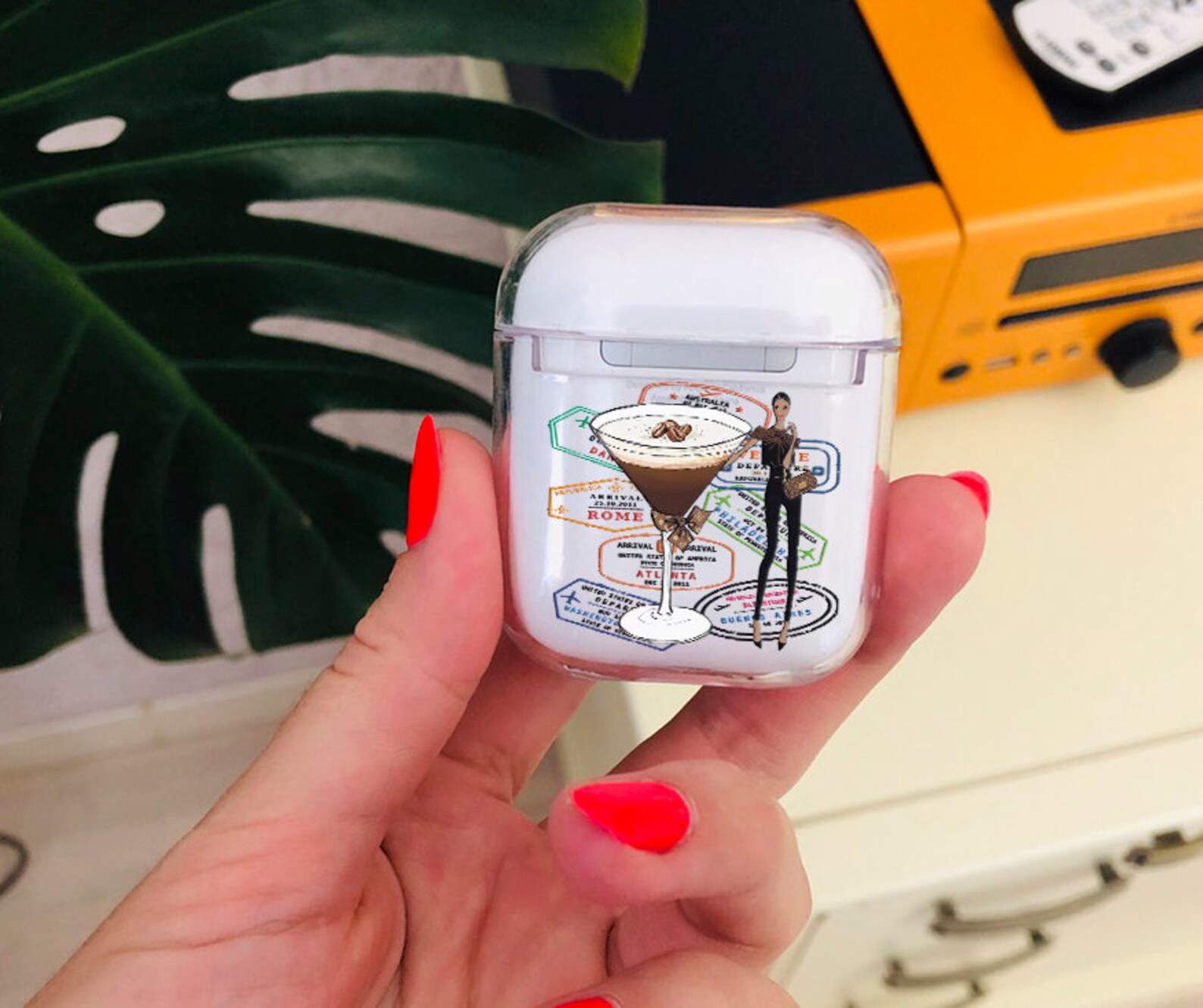 Morning Coffee Little Girl Airpod Case Airpods Case Clear Etsy