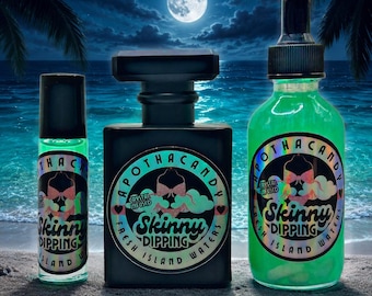 Skinny Dipping Scented Body Mist & Body Oil | Full Moon Infused | Aura Mist | Pillow Mist | Hair Mist | Bath Drops | Massage Oil | Unisex
