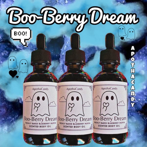 Boo-Berry Dream Scented Bath & Body Oil | Crystal Infused Oil | All Natural Body and Massage Oil | Luxurious Bath Drops