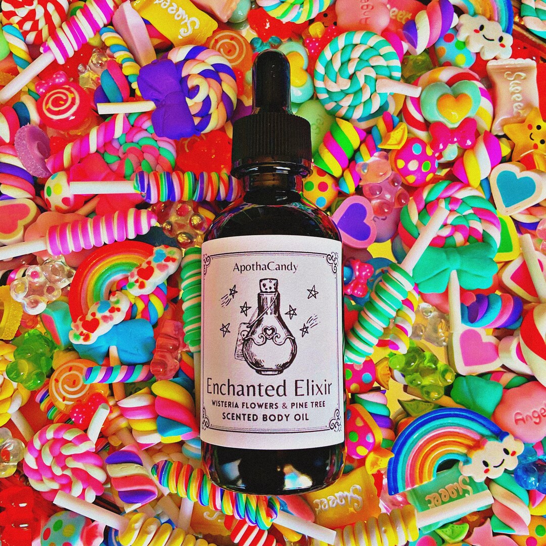 Elixir Infused Enchanted Elixir Perfume Oil Scented Bath & Body Oil Crystal Infused ...