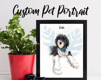 Pet Portrait in Watercolor style from Photo