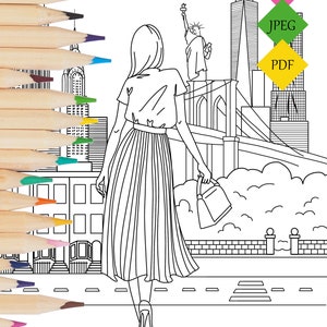 Coloring page - NYC Skyline