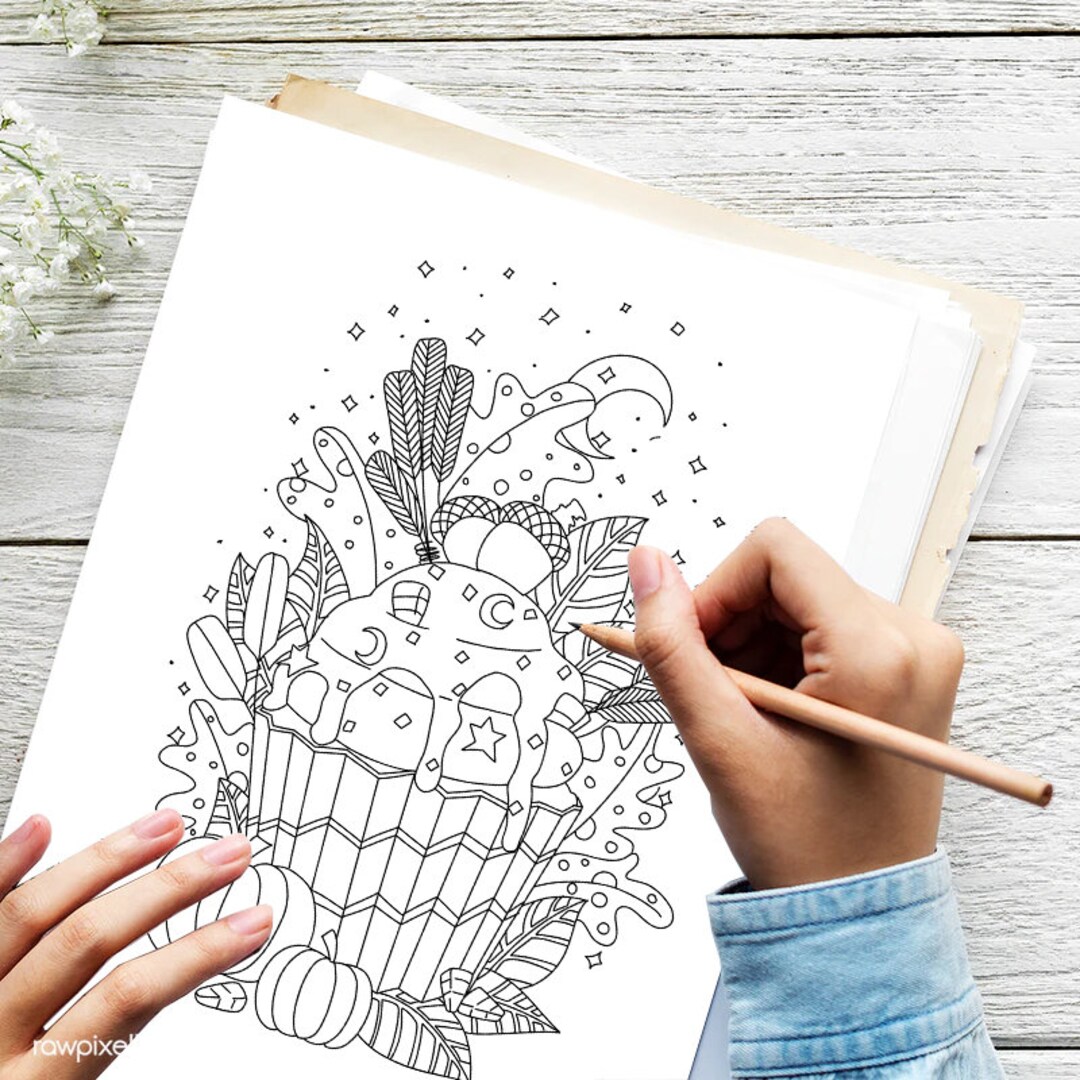 Cupcake Coloring Pages (5) - Etsy