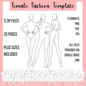 Female Fashion Croquis Pack (Fashion Figure Template)