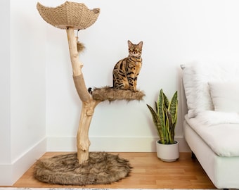 Cat Tree Tower, Unique Cat Condo, Wooden Cat Tree, Cat Climbing Tree, Furniture For Cat, Cat Lover Gift, Cat Furniture, Cat Gift | Mau