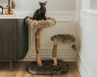 Modern Cat Tree Tower, Wood Cat Condo, Cat Tower, Furniture for Cat, Cat Scratching Post, Cat Gift, Cat Bed, Cat Condo | Mau