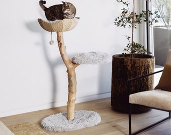 Wooden Cat Condo, Unique Cat Trees, Wood Cat Tree, Cat Climbing Tree, Furniture For Cat, Cat Lover Gift, Cat Furniture, Unique Cat Gifts