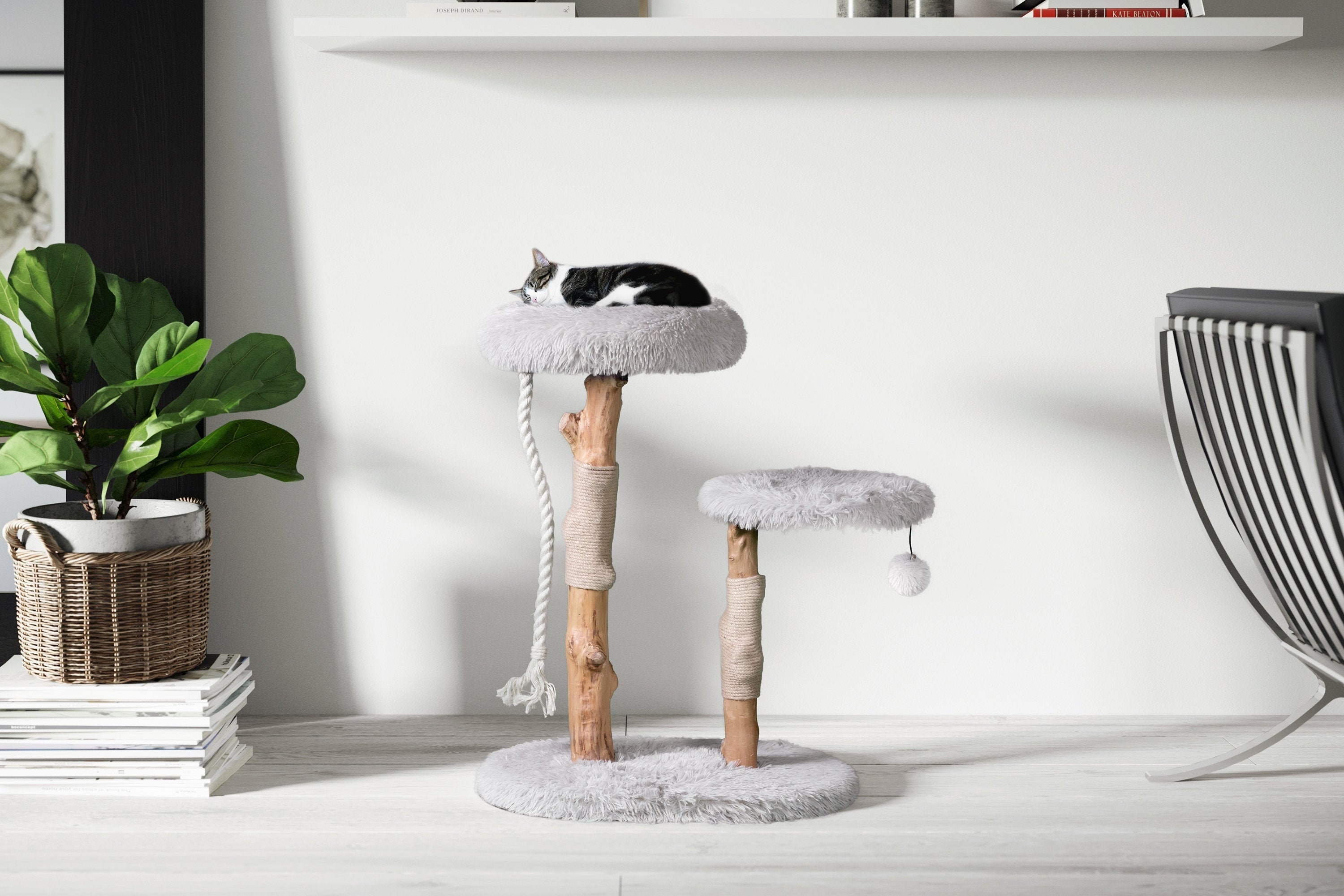 Cat Tree Tower Modern Cat Furniture Cat Condo Wooden Etsy Cat Tree Tower Modern Cat Furniture Cat Condo Wooden Etsy