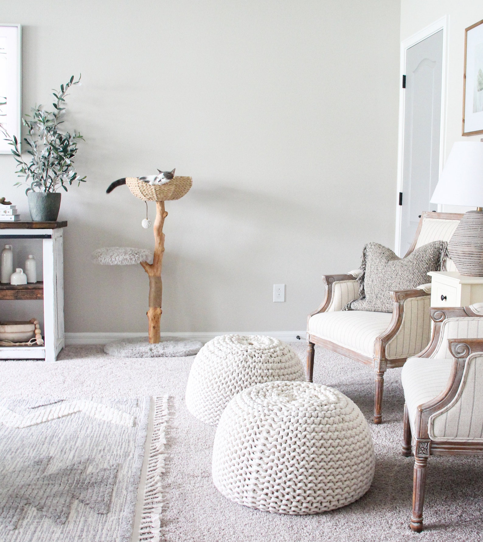 Cat Tree Tower Modern Single Branch Cat Condo Wood Cat Tree Etsy UK