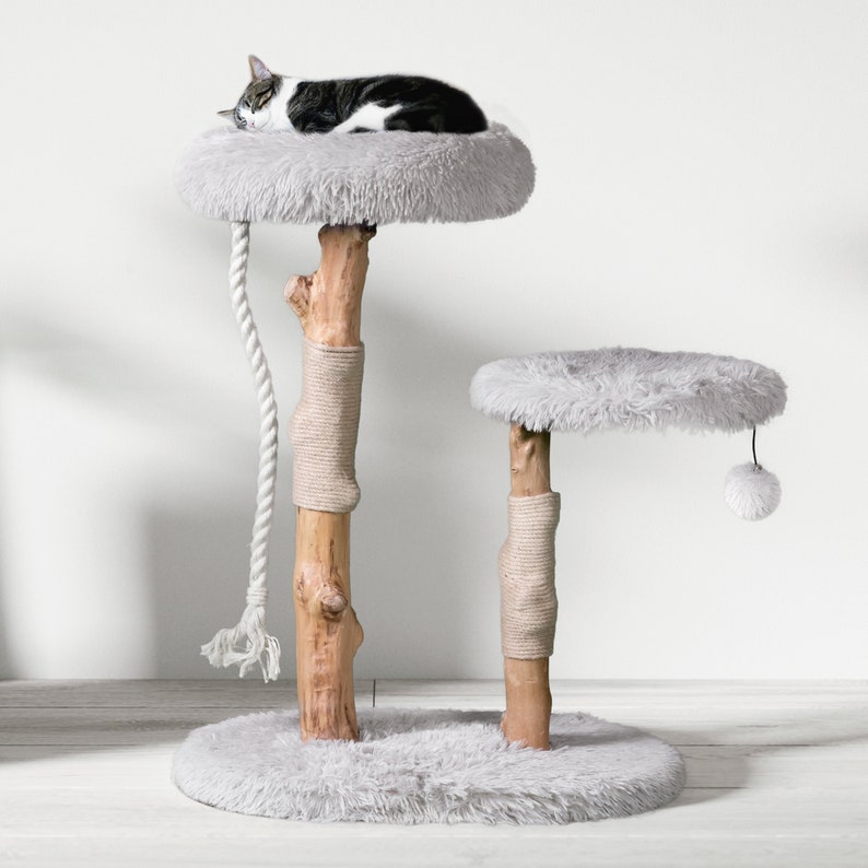 Mau Wood Cat Tree Modern Cat Furniture Cat Tower Etsy