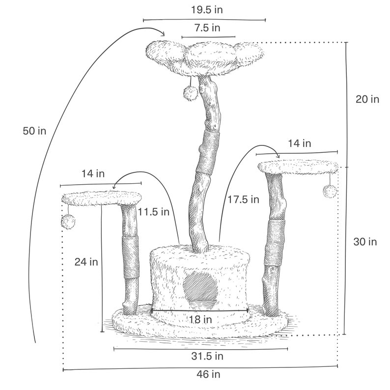 Mau Cat Climbing Tower Wood Cat Tower Modern Cat Etsy