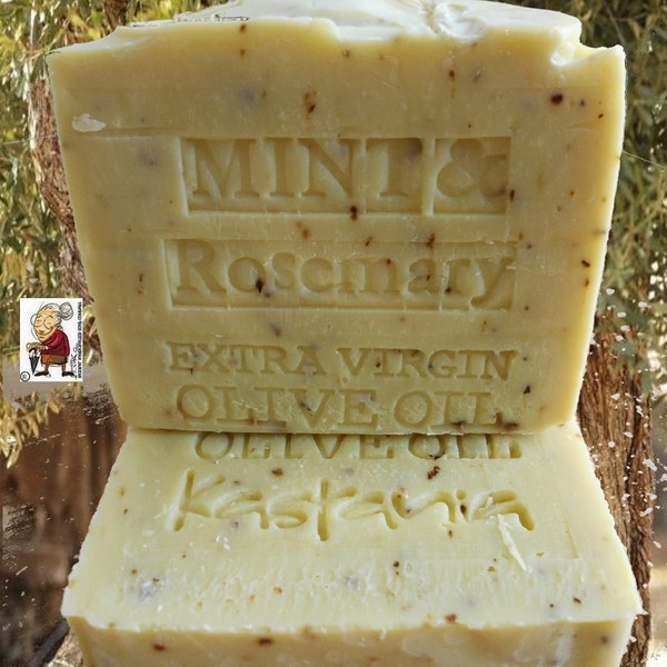 Aged Limited Edition Organic Extra Virgin Greek Oil Peppermint And Rosemary Natural Soap