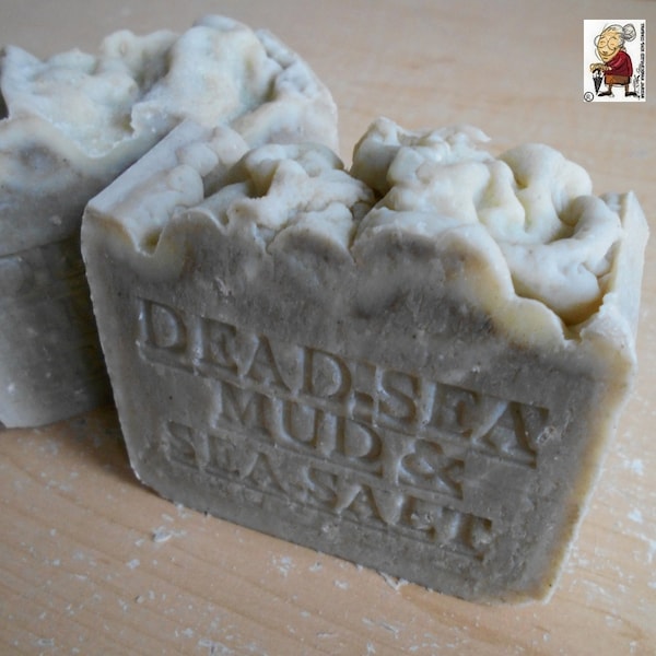 100% Natural Dead Sea Mud Handcrafted Soap Aged 1 Year With Dead Sea Salt (Unscented)   Natural Handmade Bar
