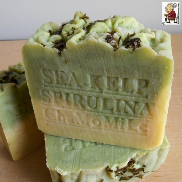 Sea Kelp and Moss Natural Soap with Chamomile Herb and Organic Spirulina