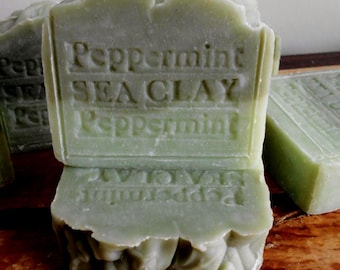 Peppermint Natural Soap with Sea Clay