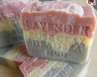 Handmade French Lavender Soap, Dead Sea Mud & Rose Clay