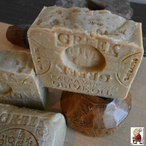 Greek Olive Oil Soap with Mediterranean Sea Salt Natural Bar image 1