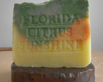 Florida Citrus Handmade Artisan Natural Soap  Orange Tangerine Lemon Lime Bar