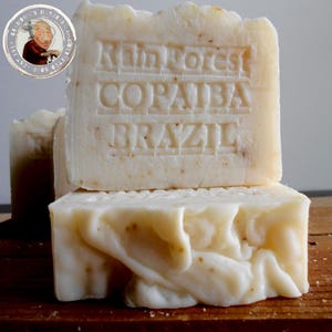 Rain Forest Copaiba MILLED  Handmade Soap  With Tree Leaves Soap Bar