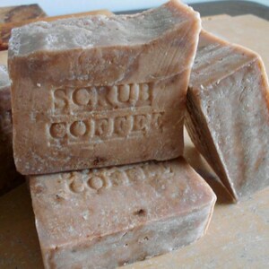 Natural Coffee Scrub Soap This bar contains no colors or fragrances. It is a pure, natural handmade soap made the the way it was made decades ago