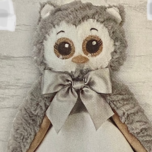 Graue Eule Snuggler Lovey Personalisierte Gestickte