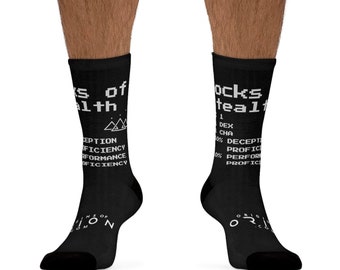 D&D Inspired Dungeons and Dragons Socks Of Stealth DTG Socks