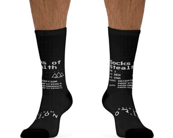 Boot Fold D&D Inspired Dungeons and Dragons Socks Of Stealth DTG Socks