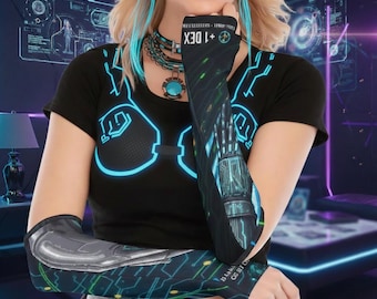 Początki Rękawic Zręczności Oriona | Rękawice Cyberpunk Techwear | Odzież do gier RPG IRL | Pixel