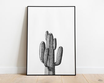 Cactus Illustration Print 1, Wall Art, Print, Cactus, Plants, Custom Print, Home Decor, A4, A5